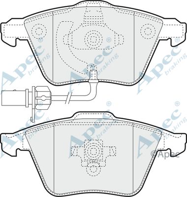 APEC BRAKING stabdžių trinkelių rinkinys, diskinis stabdys PAD1355